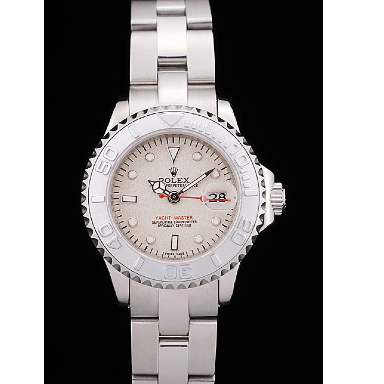 Aaa replica watch Bezel Dial Silver Yacht Beige Rolex Master 0814